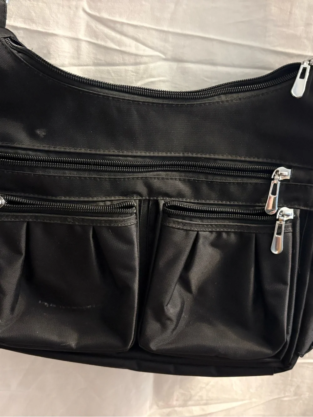 Black Multi-Pocket Crossbody Bag